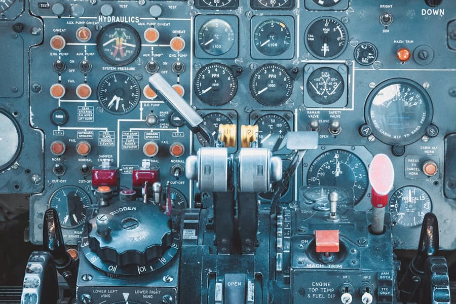 types of sensor devices displayed on a pilot's cockpit